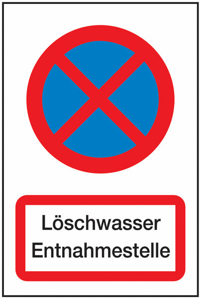 Löschwasser Entnahmestelle - Brandschutz-Parkverbots-Kombi-Schilder