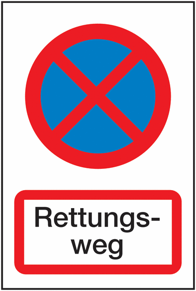 Parkverbots-Kombi-Schilder "Rettungsweg"