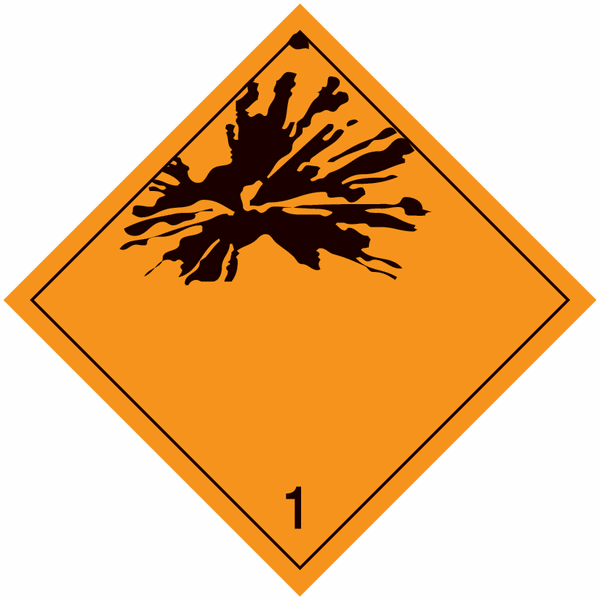 Explosionsgefährlich 1 - Kennzeichnung für den Transport gefährlicher Güter, GGBefG, ADR, ADN, IATA