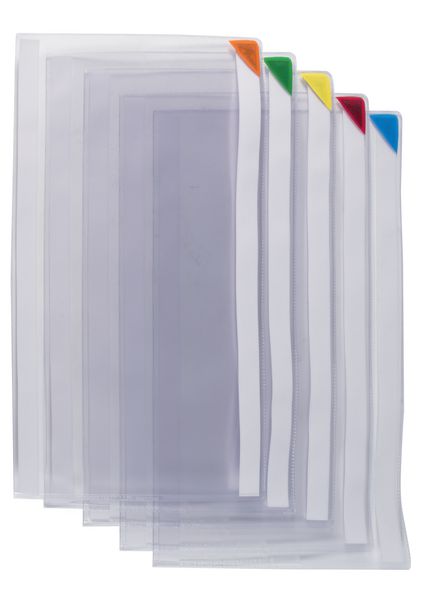 Magnetverschluss-Infotaschen, selbstklebend, farbig sortiert