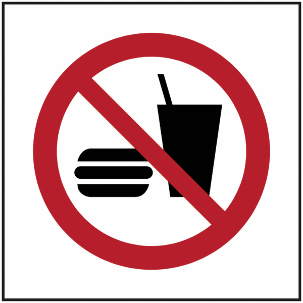 Hinweisschilder Public, Symbol "Essen und Trinken verboten"