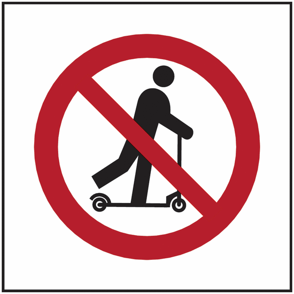 Hinweisschilder Public, Symbol "Roller fahren verboten"