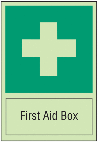 First Aid Box - Internationale Rettungs- und Brandschutzzeichen aus der betrieblichen Praxis, langnachleuchtend