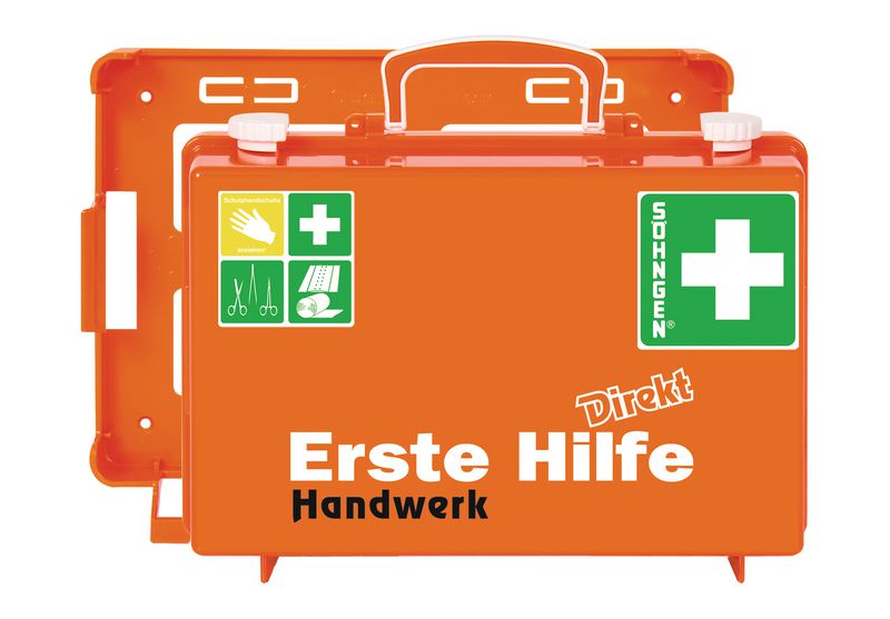 SÖHNGEN Erste-Hilfe-Koffer "Direkt" - für Handwerk mit Text nach Wunsch, nach DIN 13157