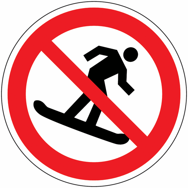 Snowboarding verboten - Verbotsschilder, praxiserprobt