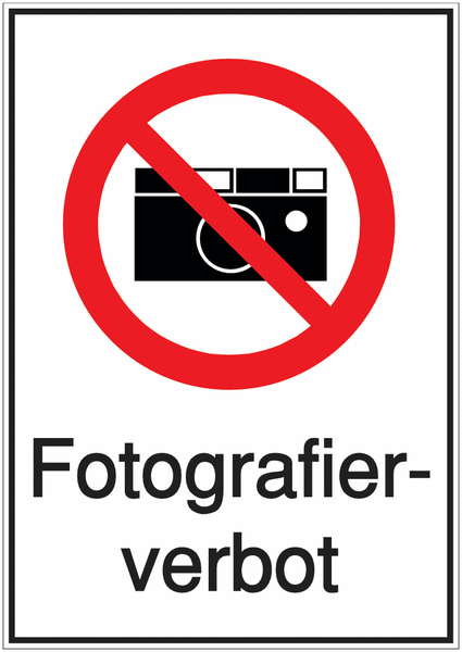 Fotografierverbot - STANDARD Kombischilder, praxiserprobt