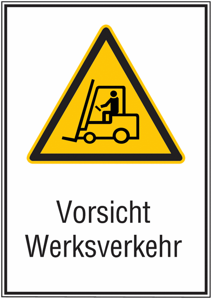 Vorsicht! Werksverkehr - STANDARD Kombischilder, ÖNORM Z1000
