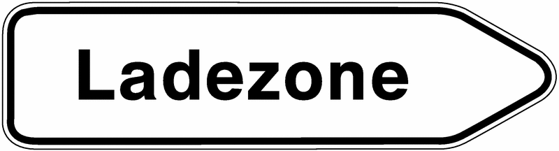 Wegweiser-Schilder "Ladezone"