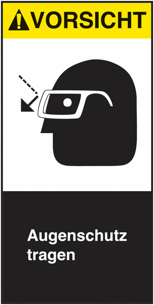 Augenschutz tragen - Maschinenkennzeichnung, praxiserprobt
