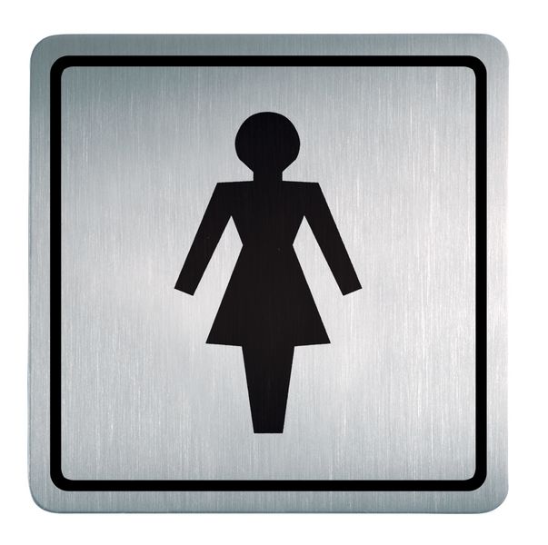 Edelstahl-Symbol-WC-Schilder "Damen WC"