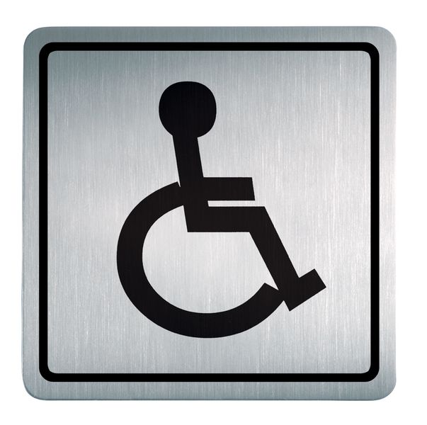 Edelstahl-Symbol-Schilder "Behinderten WC"