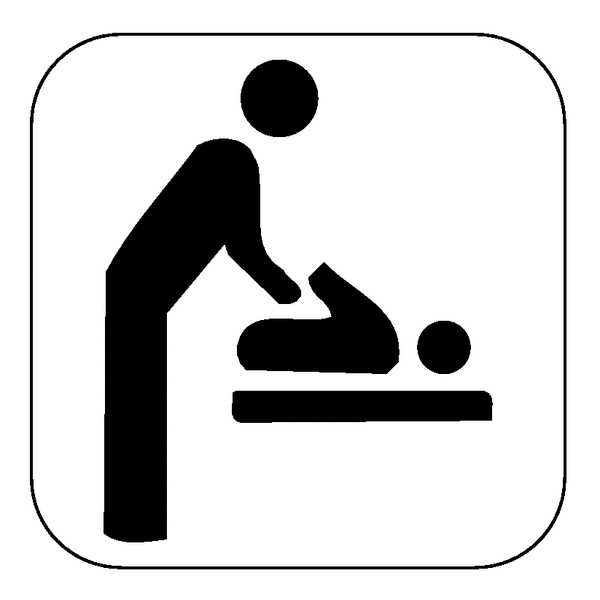 Symbol-WC-Schilder "Wickelraum"