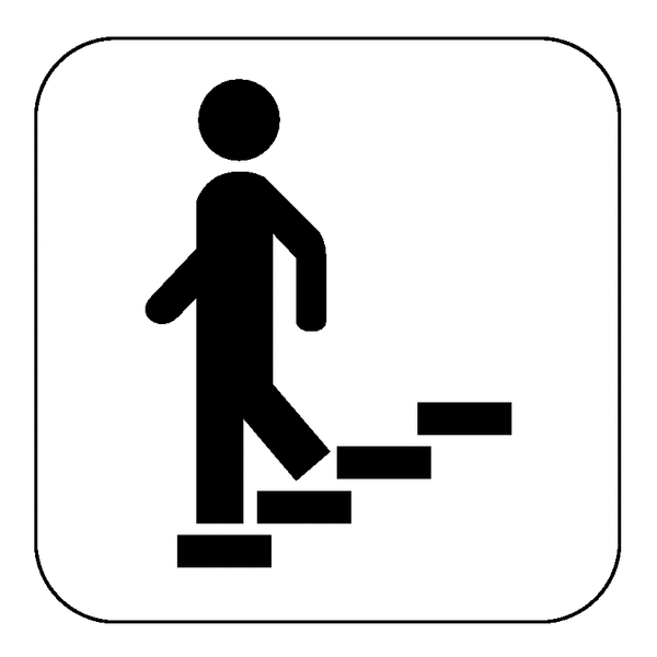Symbol-Schilder "Treppe abwärts"