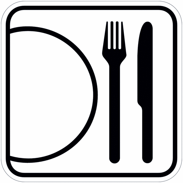 Symbol-Schilder "Restaurant / Kantine"