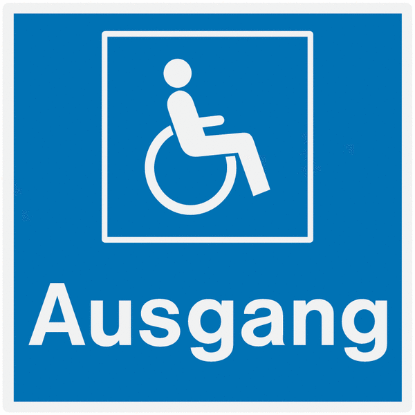 Behindertengerechter Ausgang - Symbolschilder