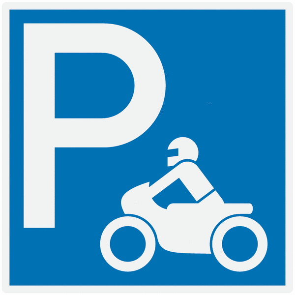 Motorrad-Parkplatz - Parkgebotsschilder