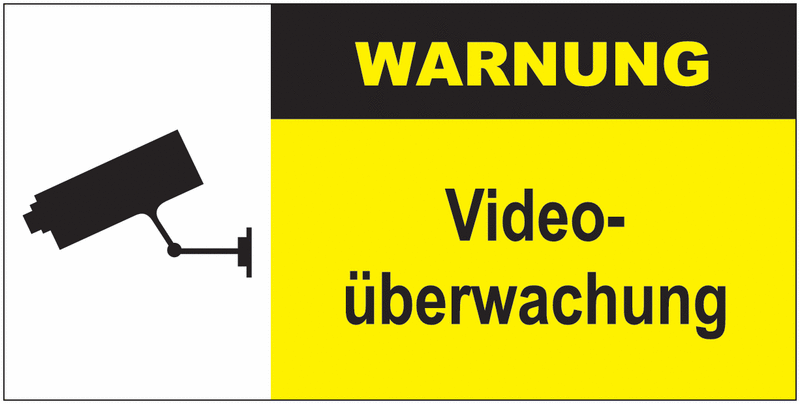 Kamera-Schilder "Warnung - Videoüberwachung"