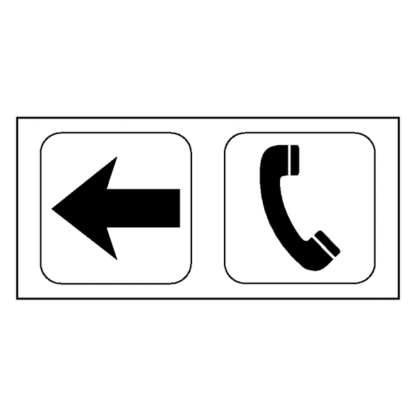 Telefon linksweisend - Piktogramm-Pfeilschild, Folie und Kunststoff