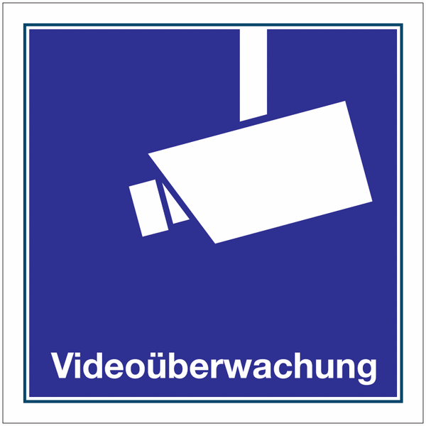 Video-Symbol-Schilder mit Hinweis "Videoüberwachung"
