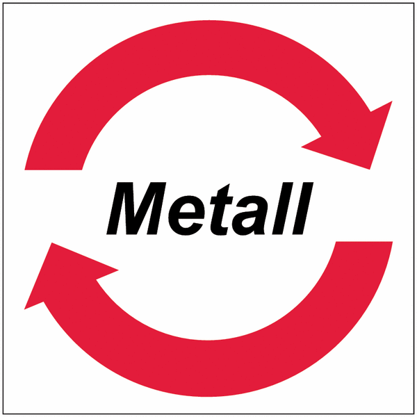 Symbol-Wertstoff-Aufkleber / Schilder "Metall"