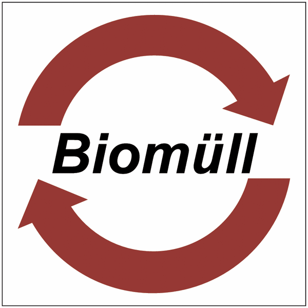 Symbol-Wertstoff-Aufkleber / Schilder "Biomüll"