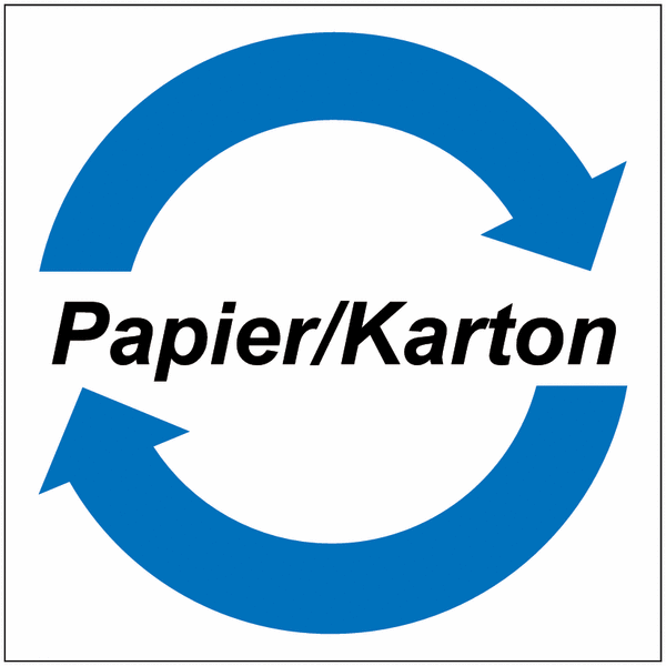 Symbol-Wertstoff-Aufkleber / Schilder "Papier / Karton"