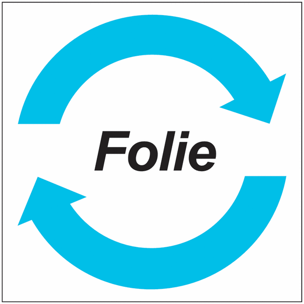 Symbol-Wertstoff-Aufkleber / Schilder "Folie"