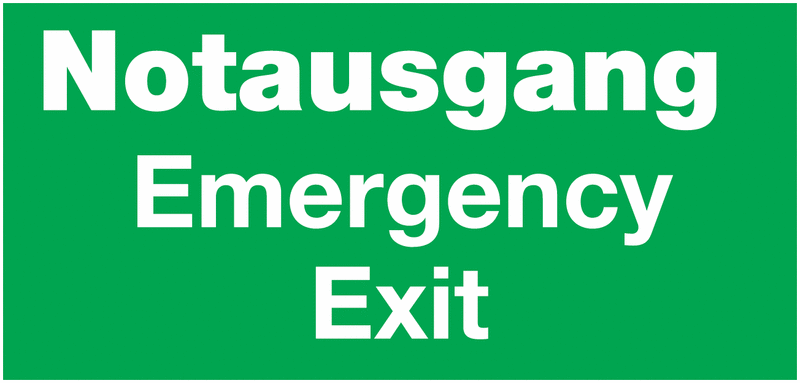 Hinweisschilder für Sicherheitstüren "Emergency Exit"