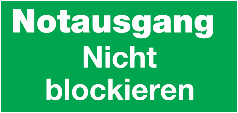 Hinweisschilder für Sicherheitstüren "Nicht blockieren"