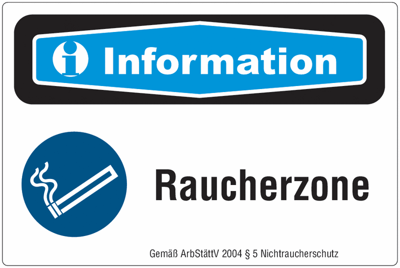 Information, Raucherzone - Focus-Schilder "Nichtraucherschutz"
