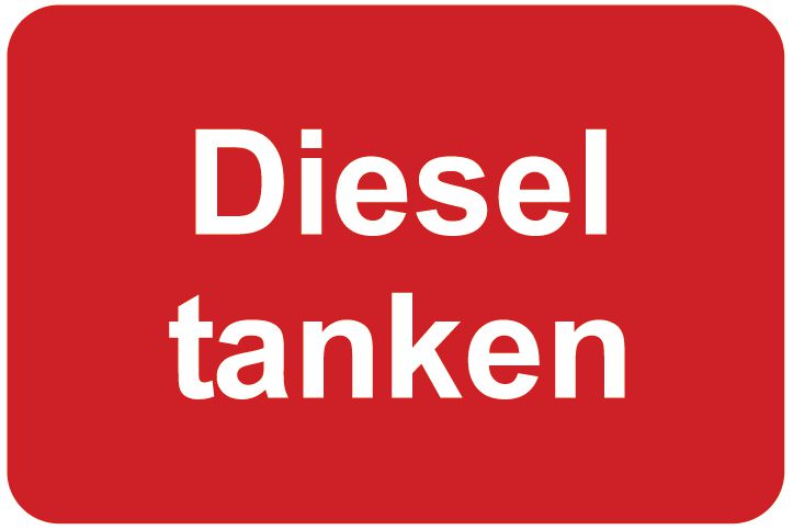 Diesel tanken – Aufkleber zur Fahrzeugkennzeichnung