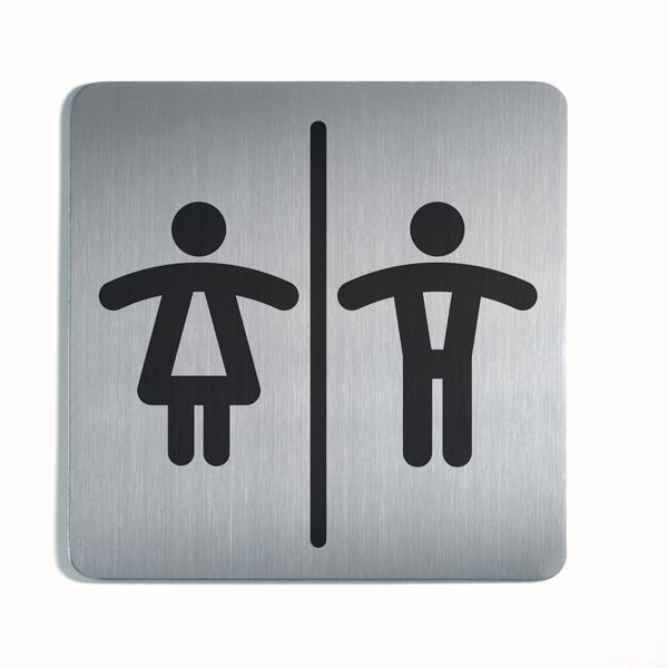 Edelstahl-Symbol-WC-Schilder "Toiletten"