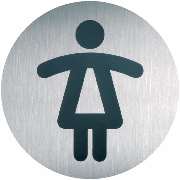 Edelstahl-Symbol-WC-Schilder "Damen WC"