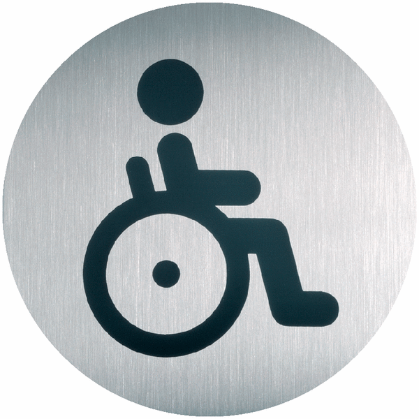 Edelstahl-Symbol-Schilder "Behinderten WC"
