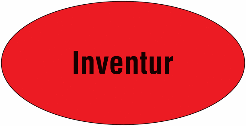Inventur - Rollen-Etiketten aus Papier, rund und oval