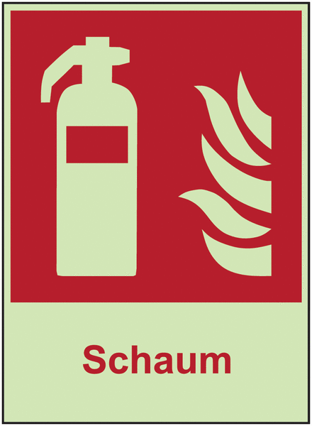 XTRA-GLO Schaum - Brandschutz-Kombinationsschilder, langnachleuchtend, EN ISO 7010