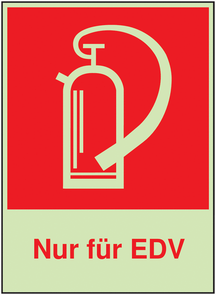 Brandschutzzeichen-Kombi-Schilder "Feuerlöscher - Nur für EDV"