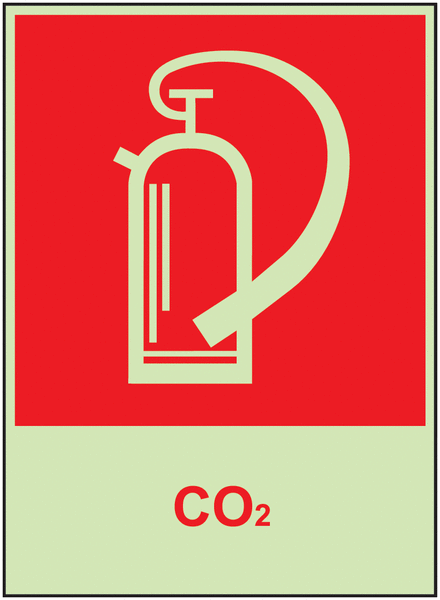 Brandschutzzeichen-Kombi-Schilder "CO2-Feuerlöscher"
