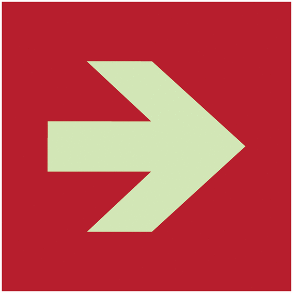 Internationale Brandschutzzeichen-Schilder "Richtungsangabe - Richtungspfeil, gerade" nach EN ISO 7010