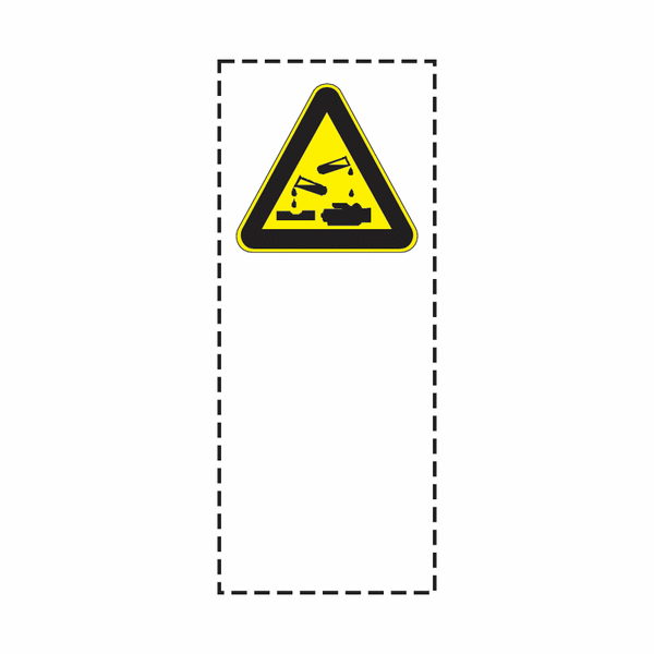 Warnung vor ätzenden Stoffen - Warnmarkierer zur Schlauch-, Kabel- und Rohrkennzeichnung