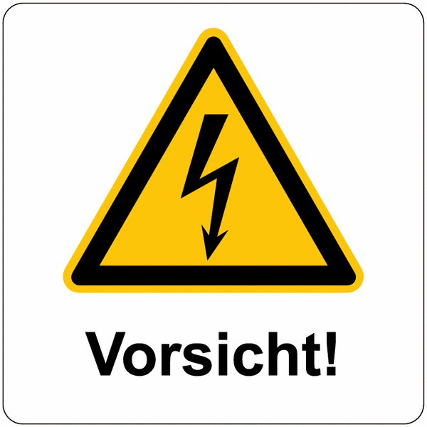 Warnung vor elektrischer Spannung – Schilderhalter für Absperrkegel-Systeme