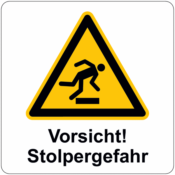 Warnung vor Hindernissen am Boden – Schilderhalter für Absperrkegel-Systeme