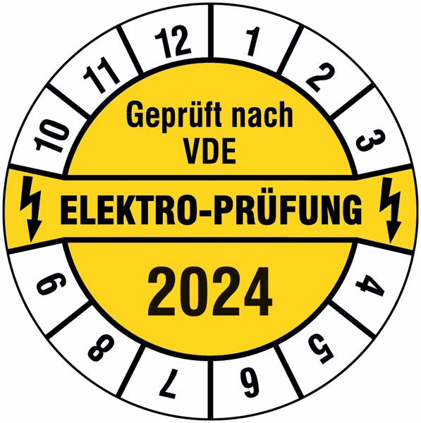Geprüft nach VDE/Elektro-Prüfung/Jahreszahl 4-stellig - Prüfplaketten für die Elektrofachkraft