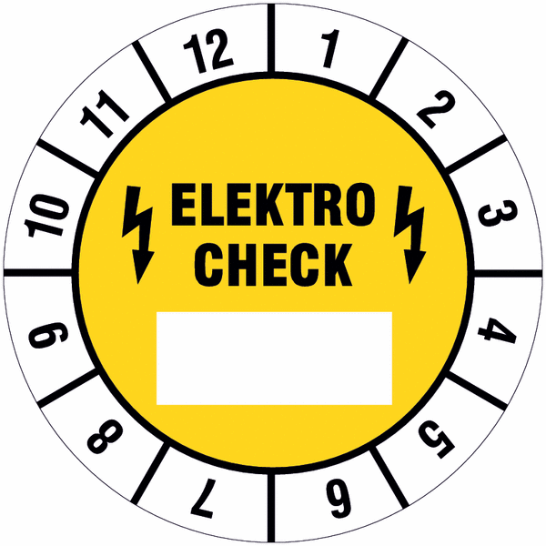 Elektro Check mit Freifeld - Prüfplaketten für die Elektrofachkraft