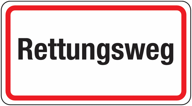 Rettungsweg - Rettungsweg-Zusatzzeichen, massiv