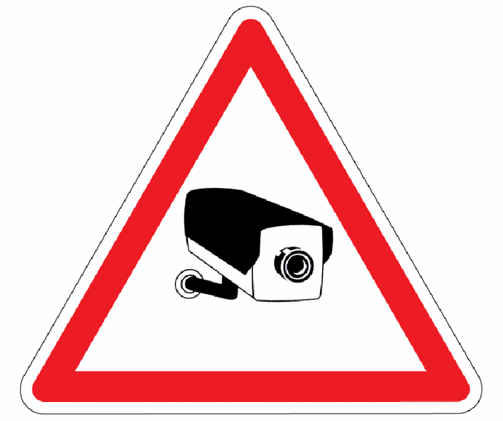 Warnzeichen-Schilder mit Piktogramm "Überwachungskamera"
