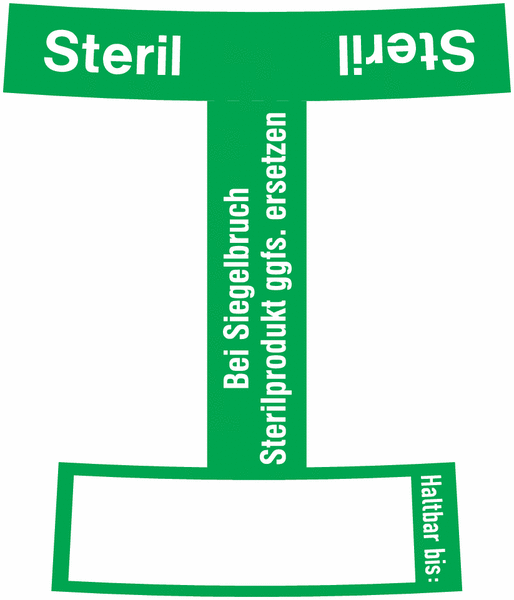 Steril-Siegel mit Schriftfeld