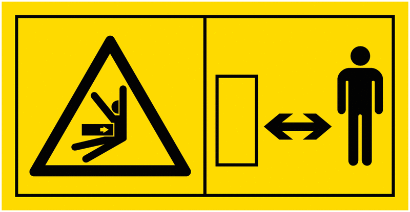 Ausreichend Sicherheitsabstand zum Schwenkbereich - Sicherheits- und Gefahrenbildzeichen, ISO 11684