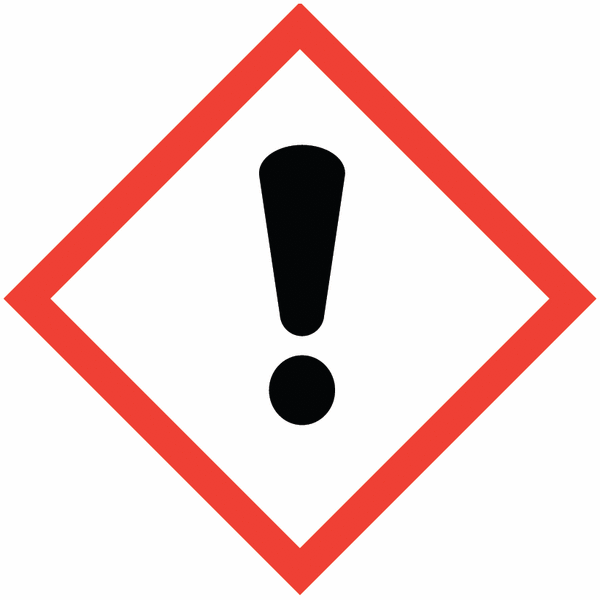 Gefahrensymbole "Ausrufezeichen", GHS 07 gemäß GHS-/CLP-Verordnung