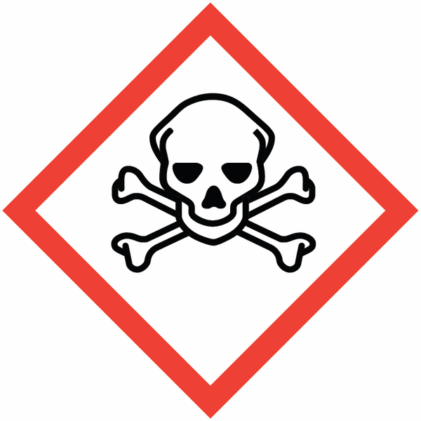Gefahrensymbole "Totenkopf", GHS 06 gemäß GHS-/CLP-Verordnung